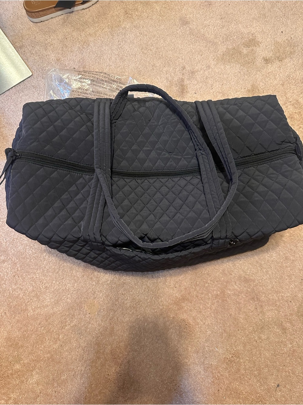 Vera Bradley Quilted Travel Tote Bag - Black